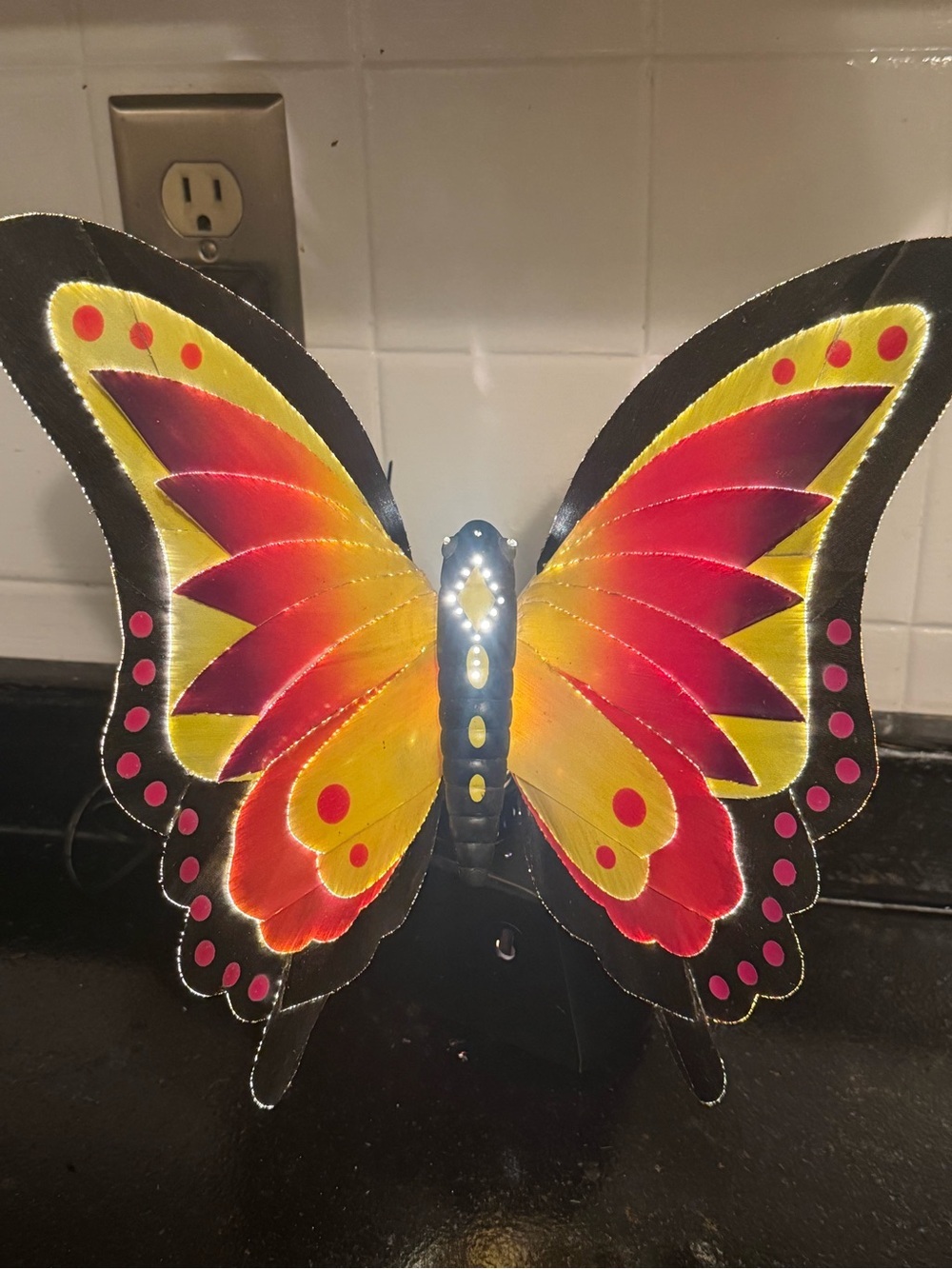 Lite F/X Fiber Optic Butterfly Color Changing Lamp Vintage - Picture 3 of 6
